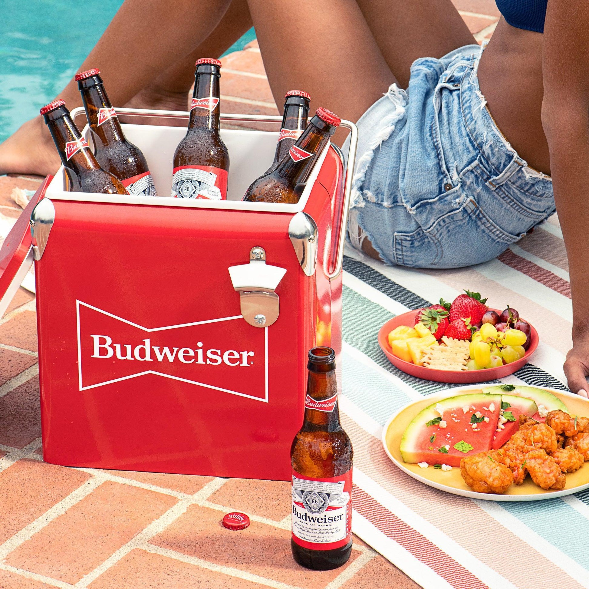 Woman Poolside by Budweiser Vintage Cooler