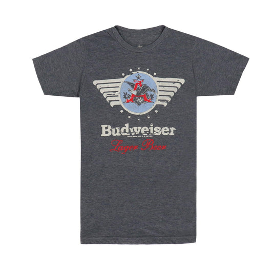 Front of shirt with vintage wing budwesiser logo