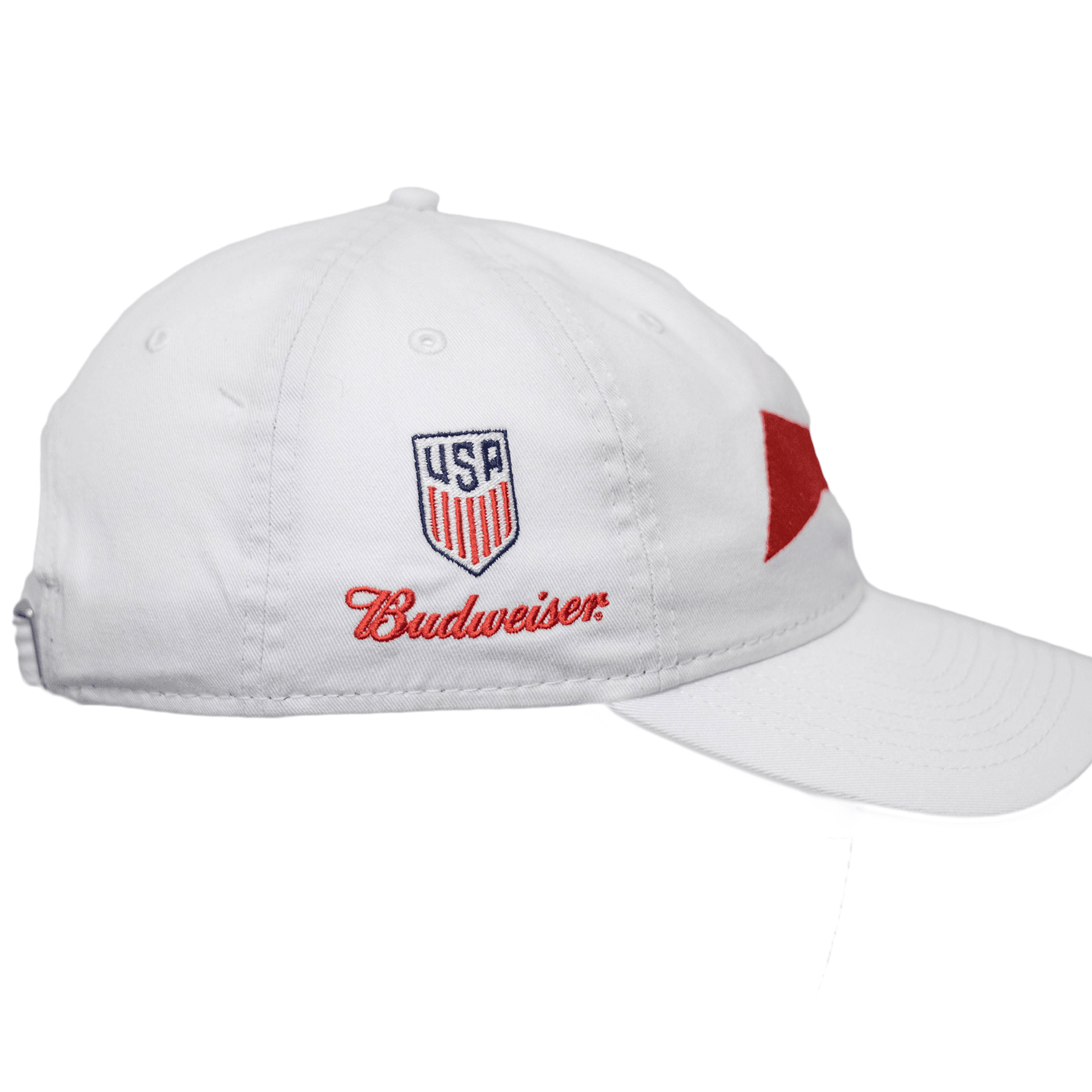 right side view of the USA Soccer Crest with Budweiser script under.