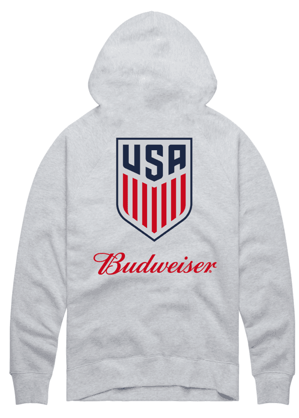 Gray Budweiser USA Soccer Hoodie - Back