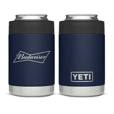 yeti branded budweiser 12oz can colster