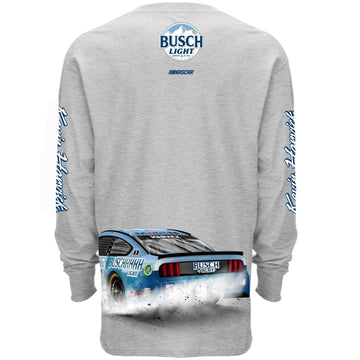 Busch Kevin Harvick F/B Gray Men's Long Sleeve T-Shirt - Back