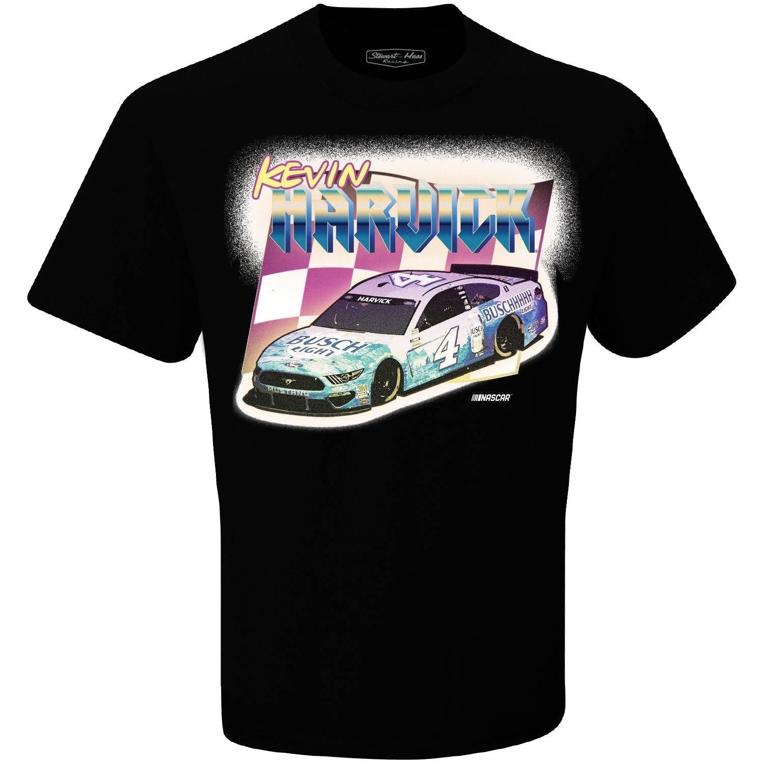 Busch Kevin Harvick Retro Black Men's T-Shirt - Front