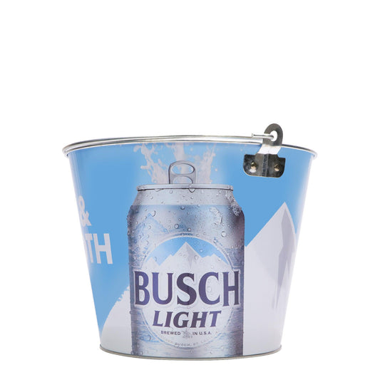 busch light beer can on side of bucket 