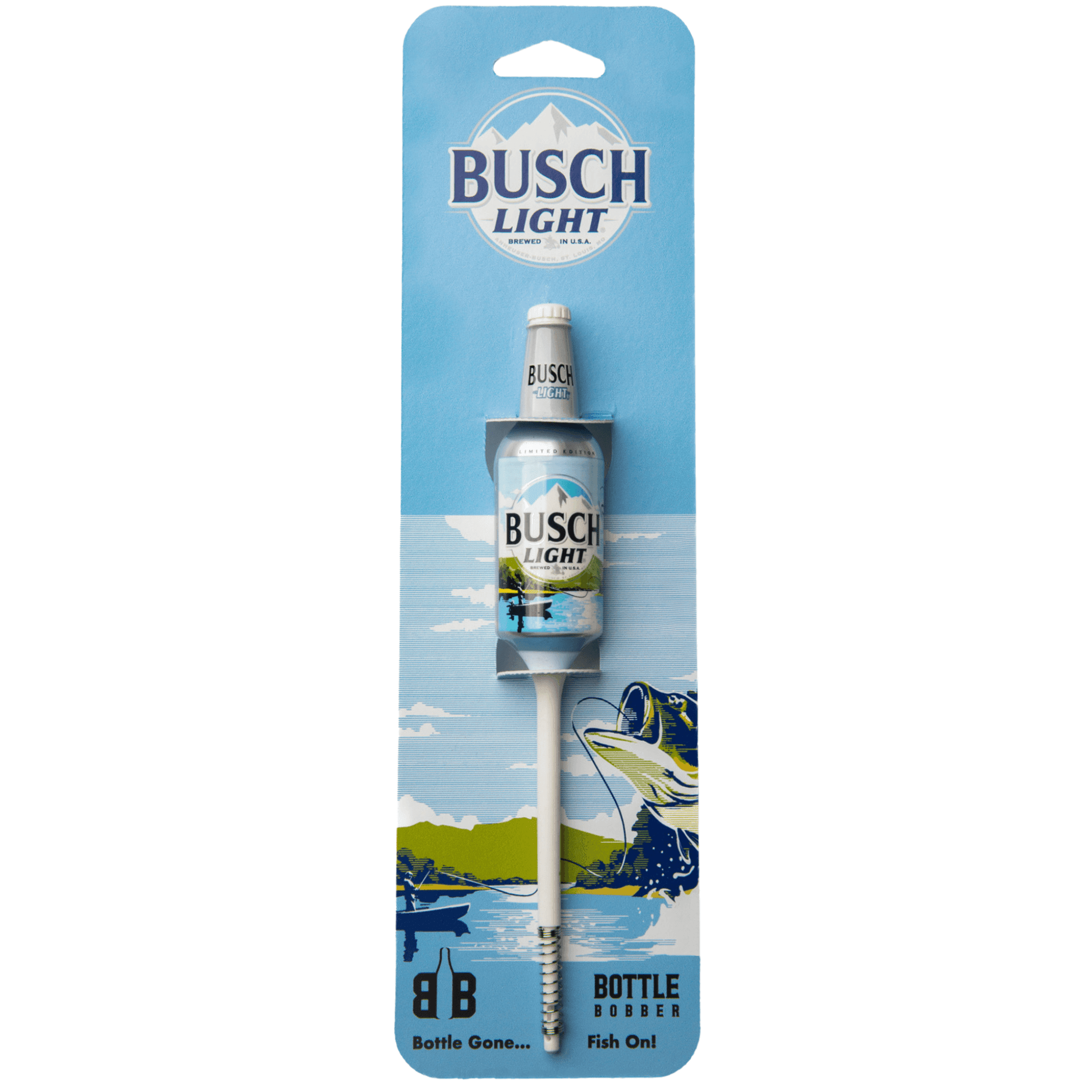 busch beer commercial fish hook in ear Busch Light Bottle Bobber