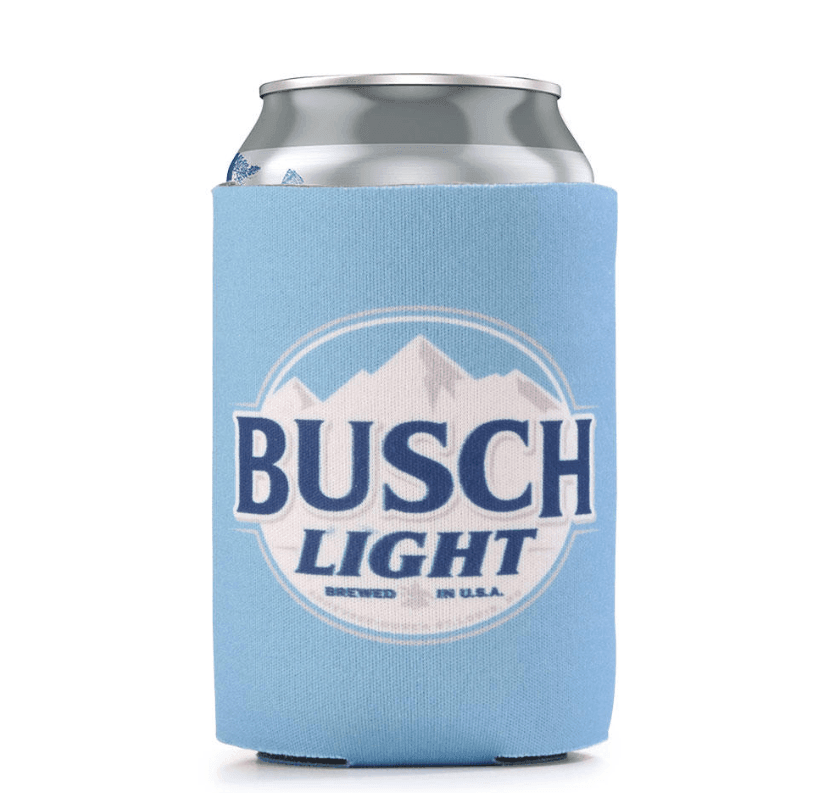 Light blue coolie with Busch Light circle logo