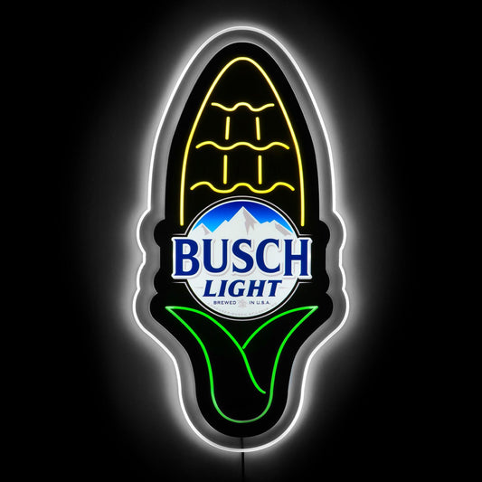 Busch Light Corn LED Panel Sign - Lit in Dark
