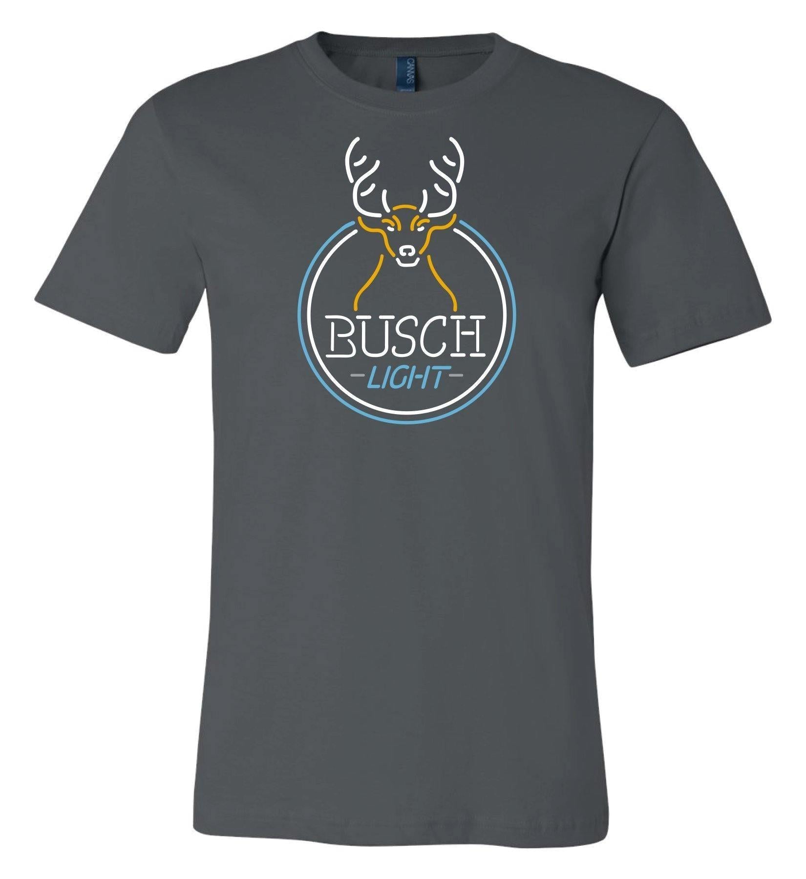 Busch Light Men's Gray Deer Neon T-Shirt