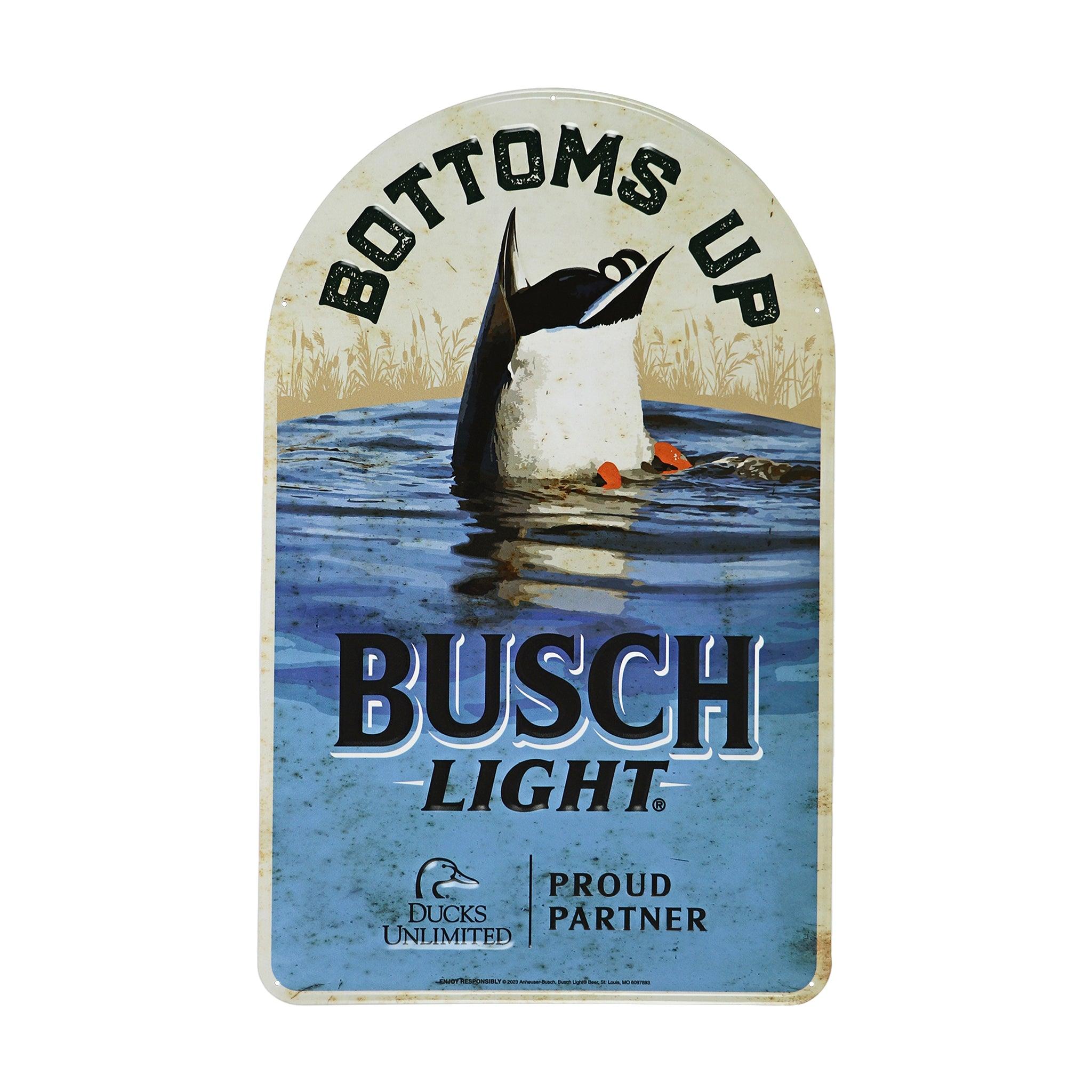 Busch Light Ducks Unlimited Bottoms Up Metal Sign