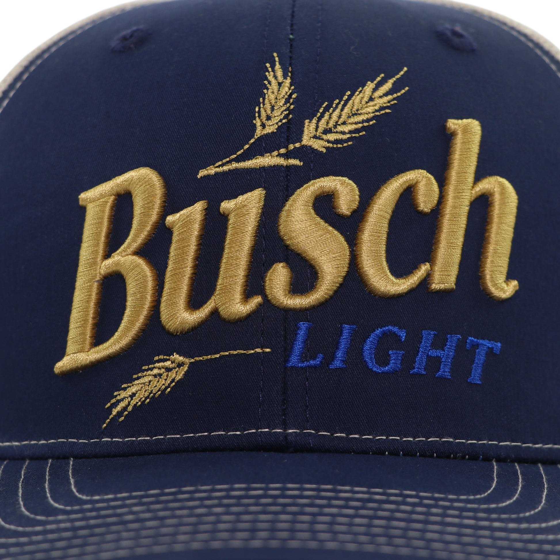 Close up-front view of Busch Light Farmers Wheat Hat