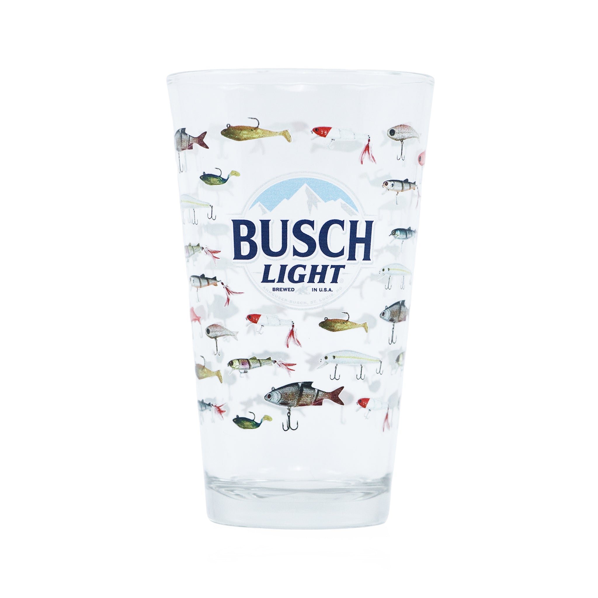 Busch Light Fishing 16 oz Glass