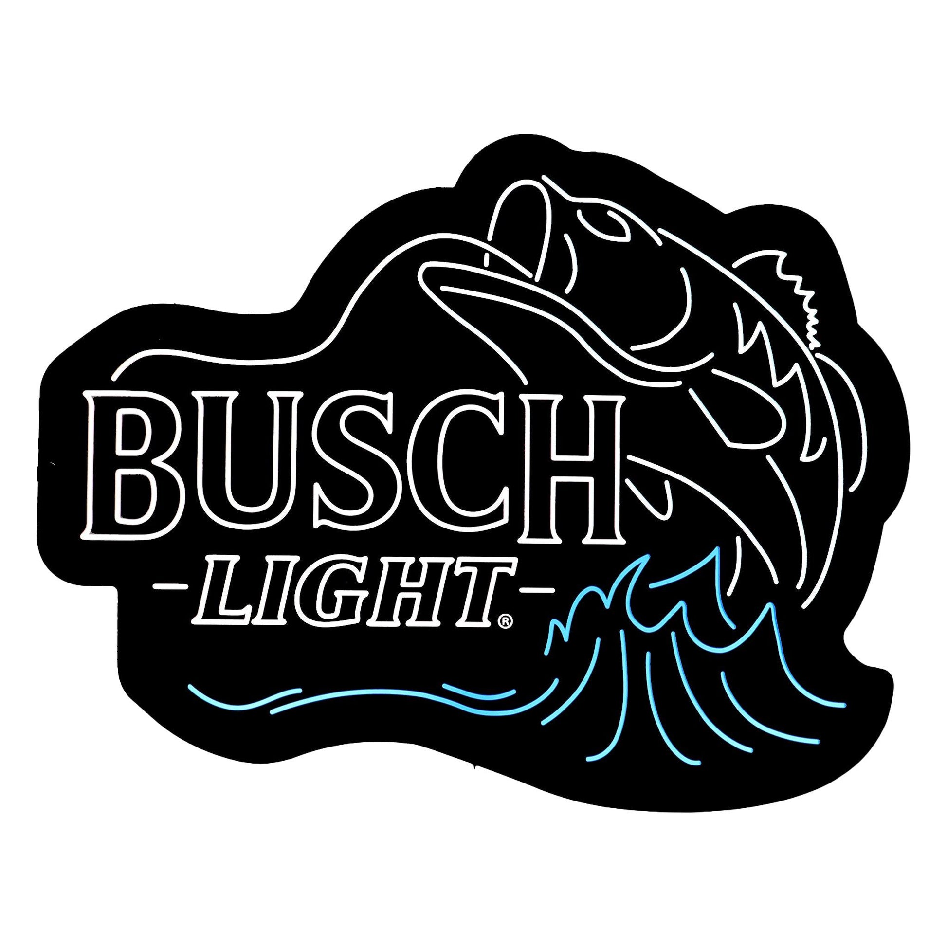 Busch Light panel LED sign with Bass jumping out of water