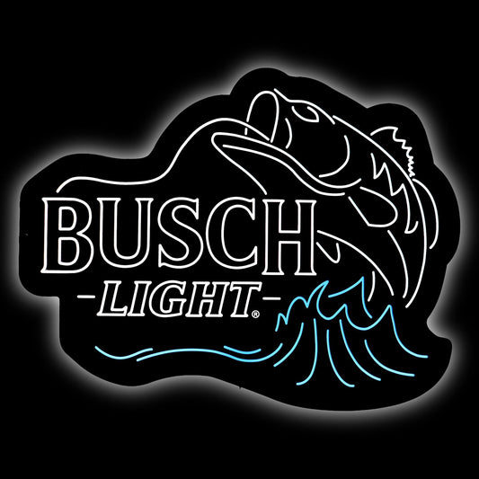 Busch Light panel LED sign with Bass jumping out of water