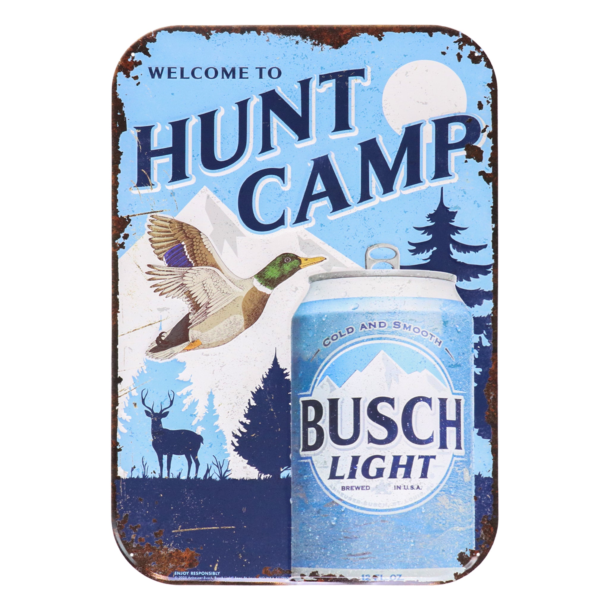 busch light tackle box cans Busch Light Hunt Camp Metal Sign