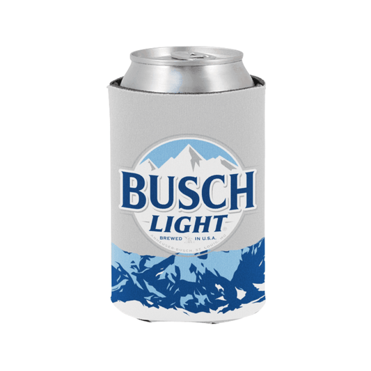Busch Light Mountain Coolie holding a Busch Light Beer Can