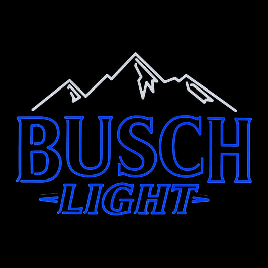 Busch Light Mountain LED sign with mountains in the back