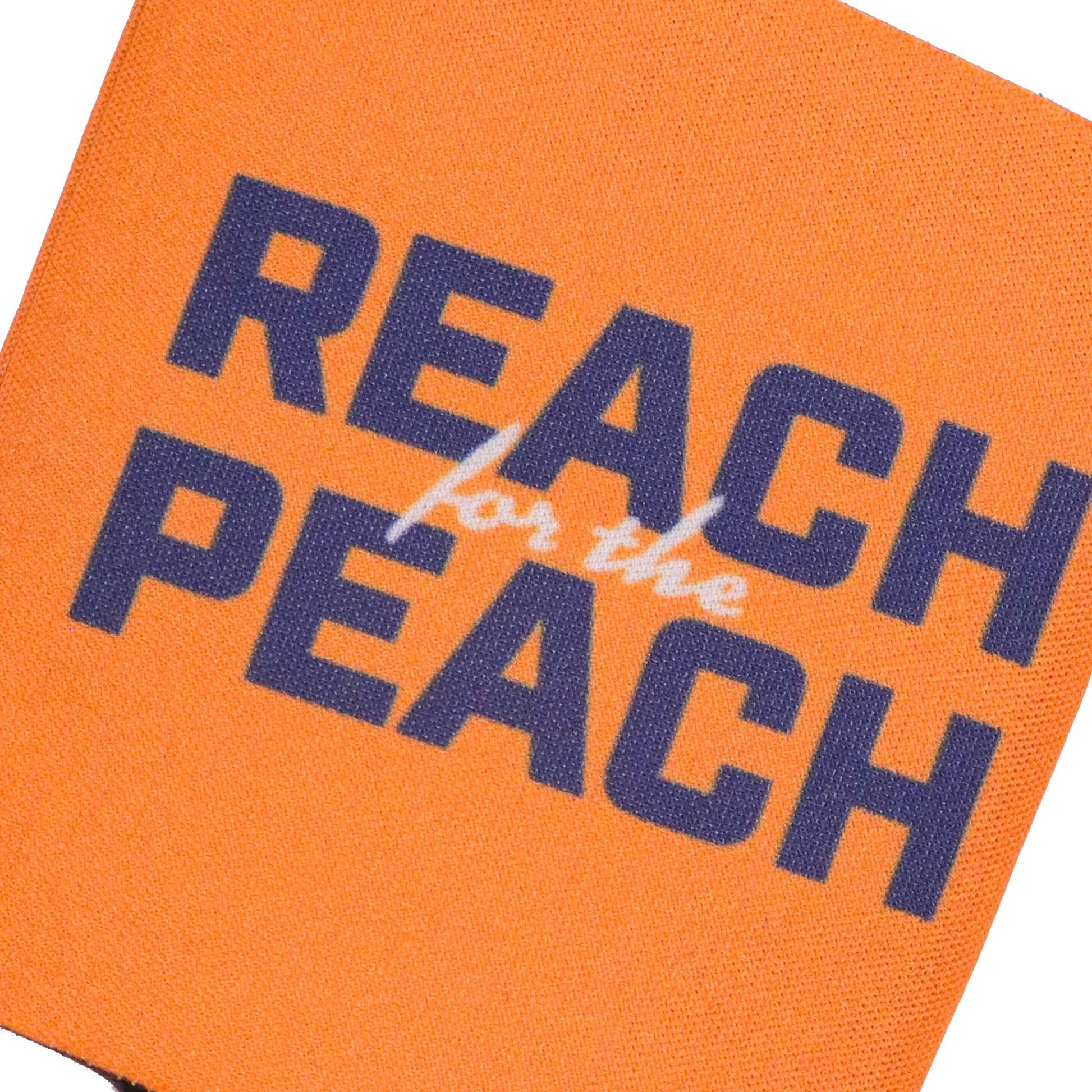 close up of the reach for the peach logo