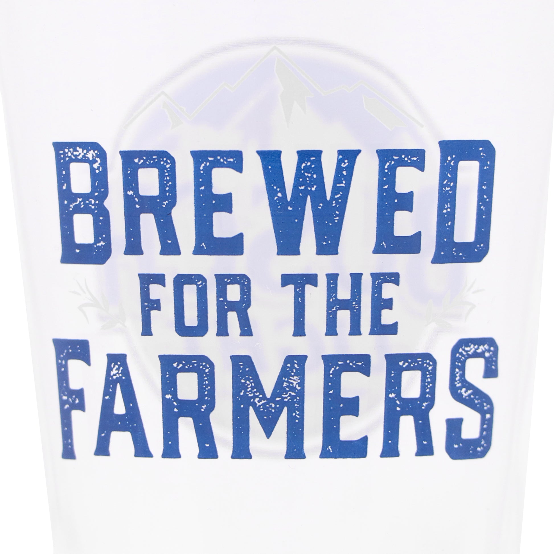 Busch Light Pint Glass "Brewed For The Farmers" Closeup