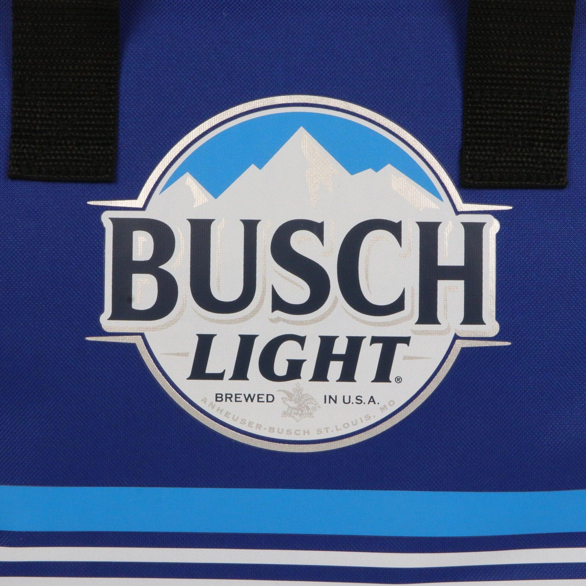 Close up of Busch Light circle logo