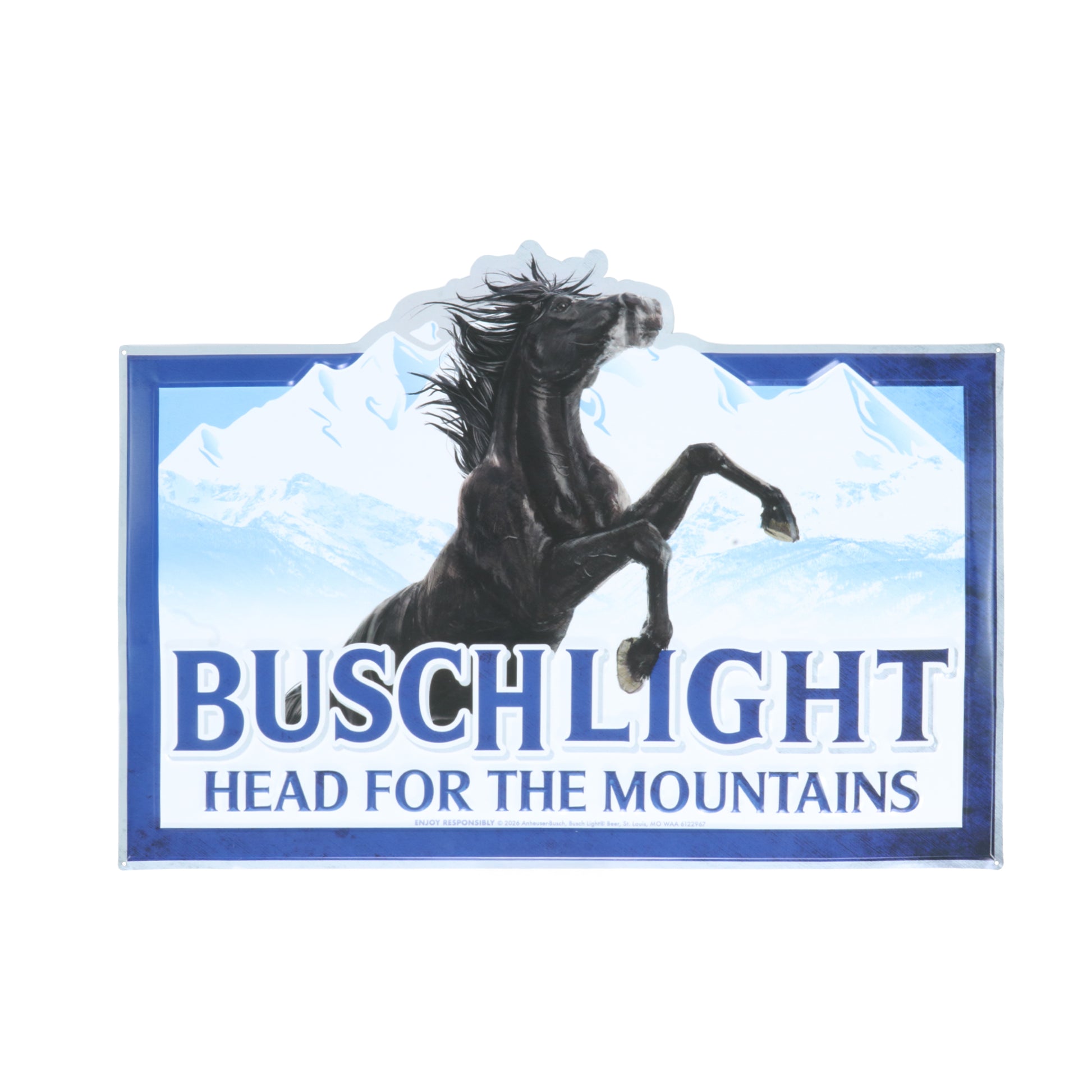 Busch Light Black Stallion Metal Sign