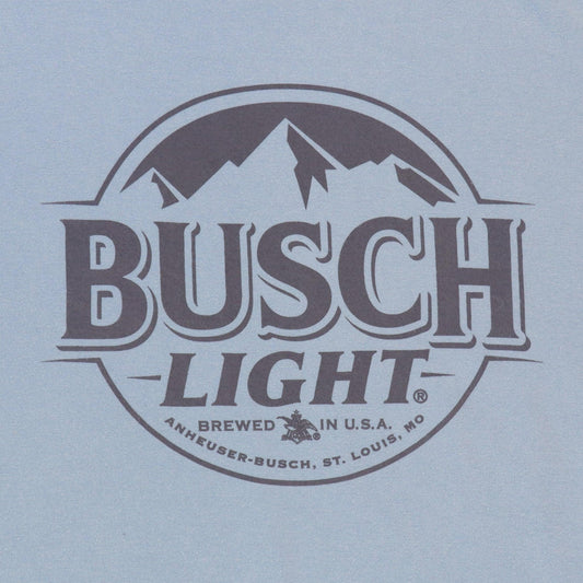 faded blue busch light tonal logo t shirt