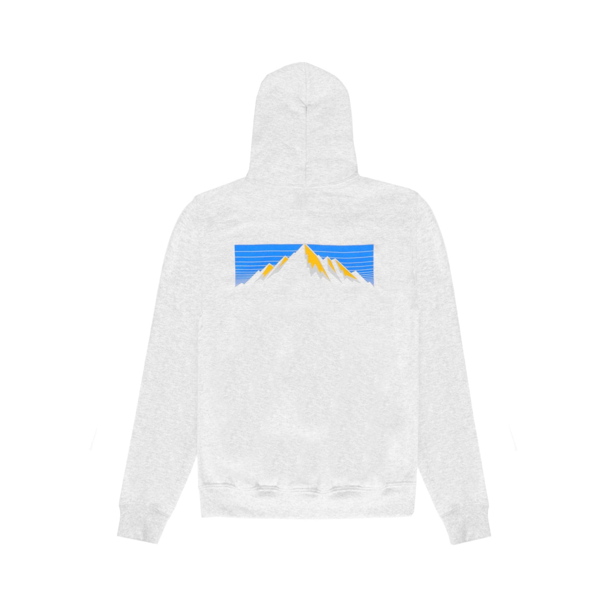 back of hoodie with retro mountain hoodie