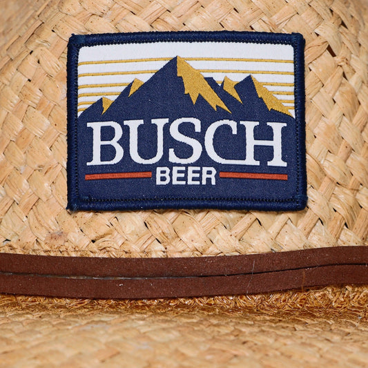 Busch Beer Vintage Cowboy Hat Logo Closeup