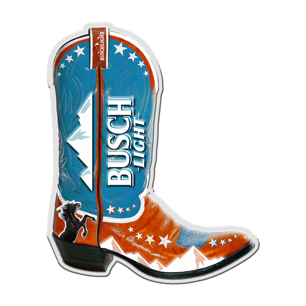Busch Light Cowboy Boot 30" Metal Sign