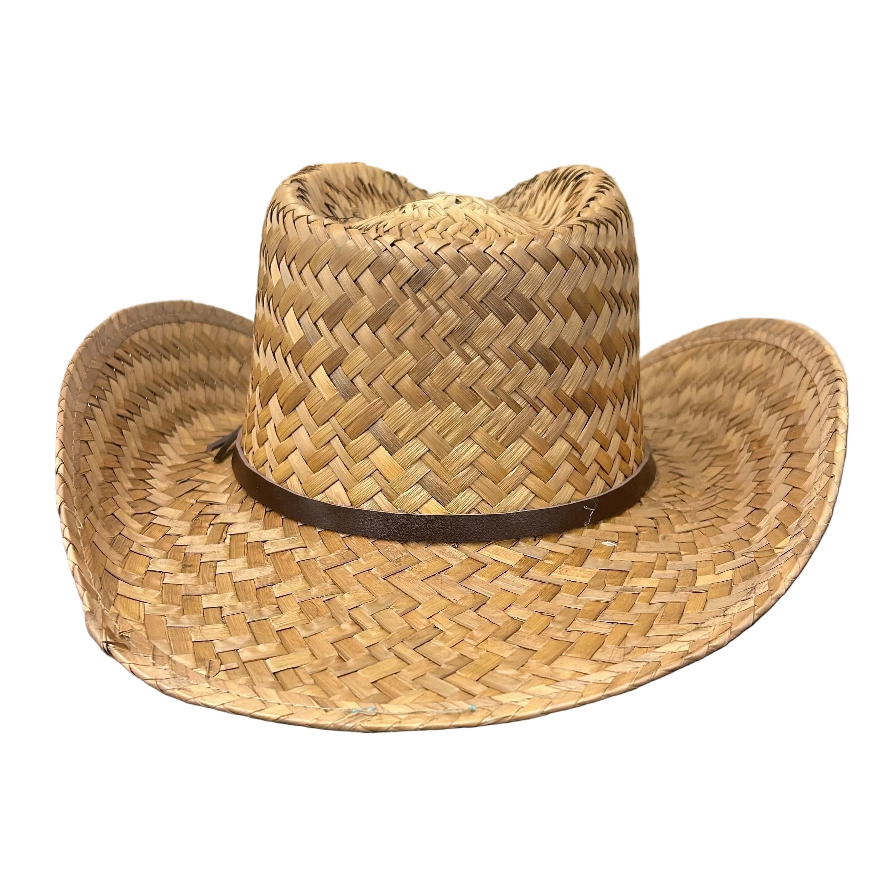 3732 Busch Light Mountain Logo Straw Beach Cowboy Hat With Curved Brim Tan Busch Light Officially Licensed Straw Cowboy Hat with Brown  main image 3