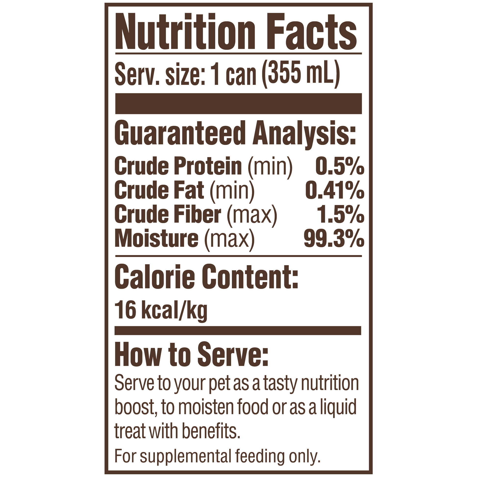 Dog Brew by Busch Nutrition Facts