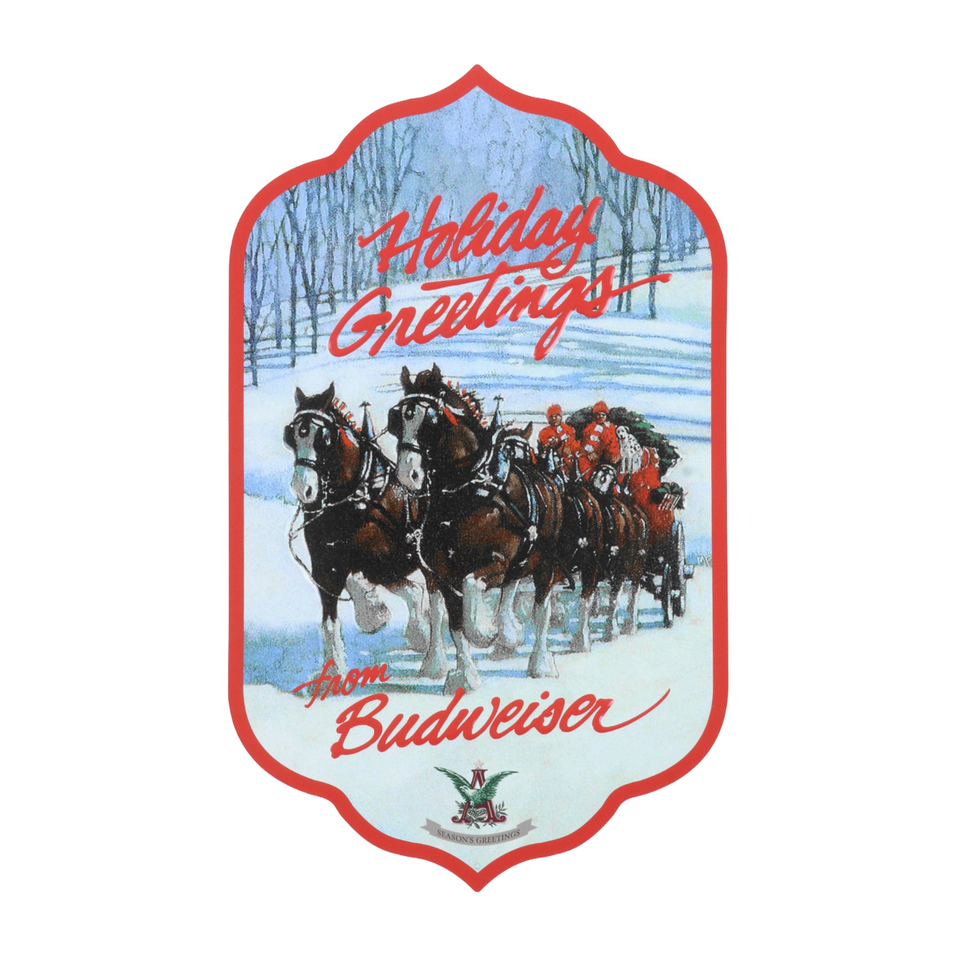 Budweiser Holiday Greetings Tin Sign