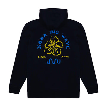 black kona big wave hibiscus hoodie back print