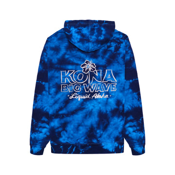 Back of Kona Big Wave Hoodie. Says Kona Big Wave Liquid Aloha