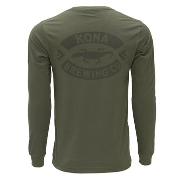 Kona Tonal Logo Long Sleeve Tee - Heather Military