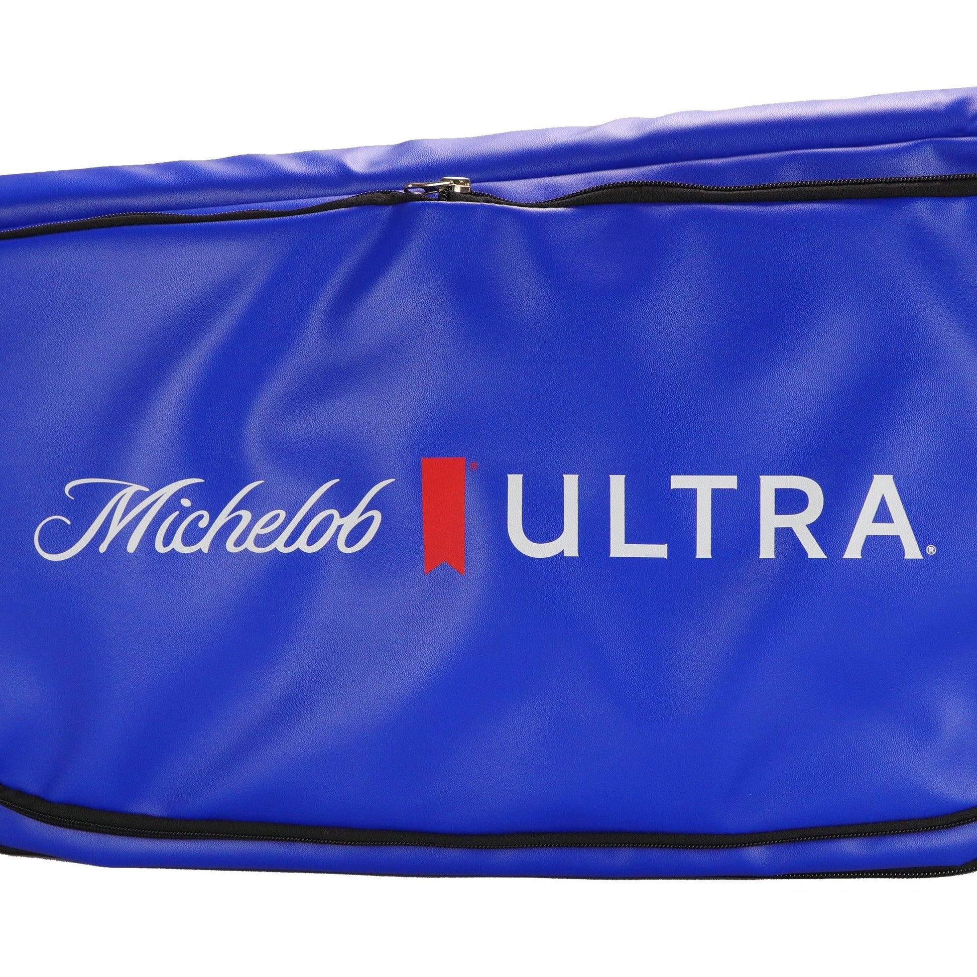 detail of michelob ultra logo on bag 