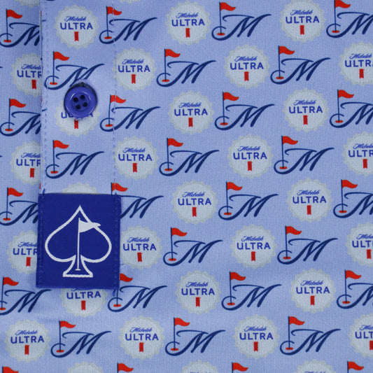 Michelob ULTRA Pins & Aces Polo - Sky Blue