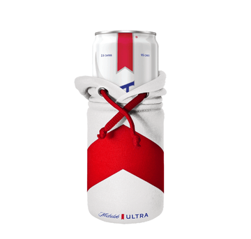 White with Red Stripe perfectly fits the Michelob ULTRA 