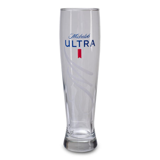 Front view of Michelob ULTRA "M" Script Pilsner Glass