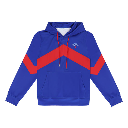 blue michelob ultra performance stripe hoodie
