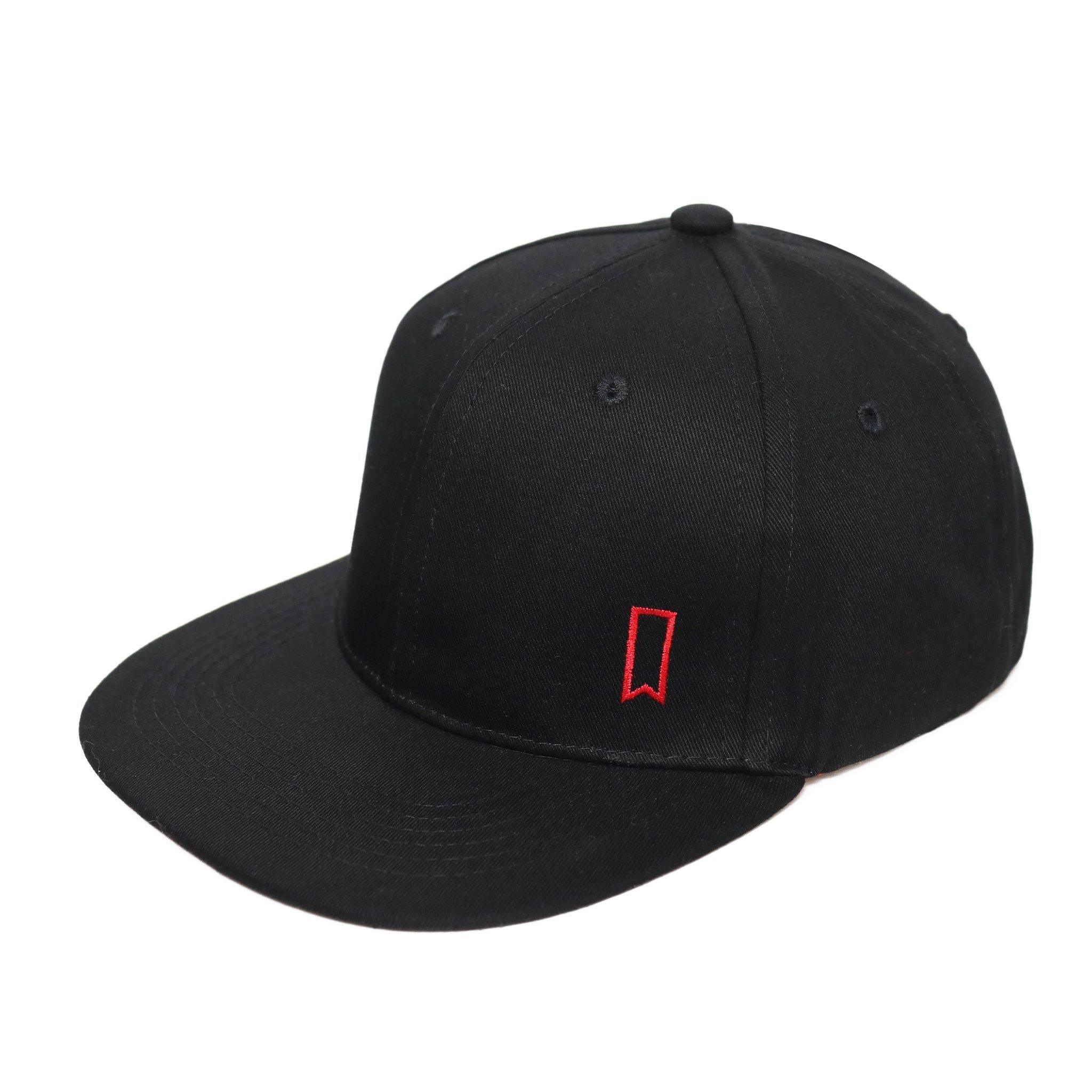 black michelob ultra flat bill hat with the ultra ribbon on the front left side of the hat