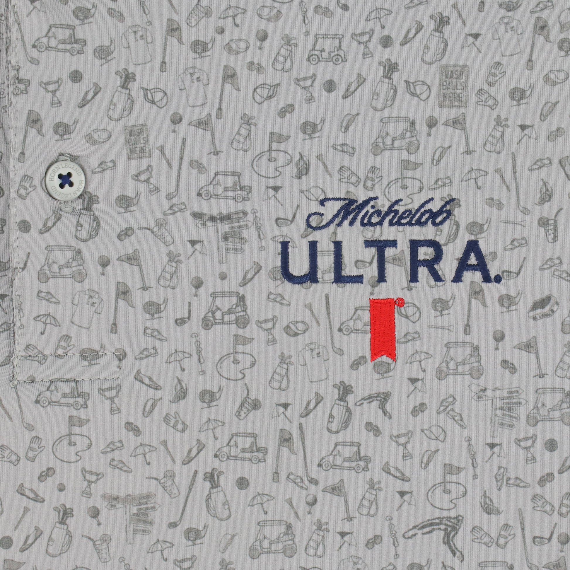 Michelob ULTRA Grey Golf Patterned Polo