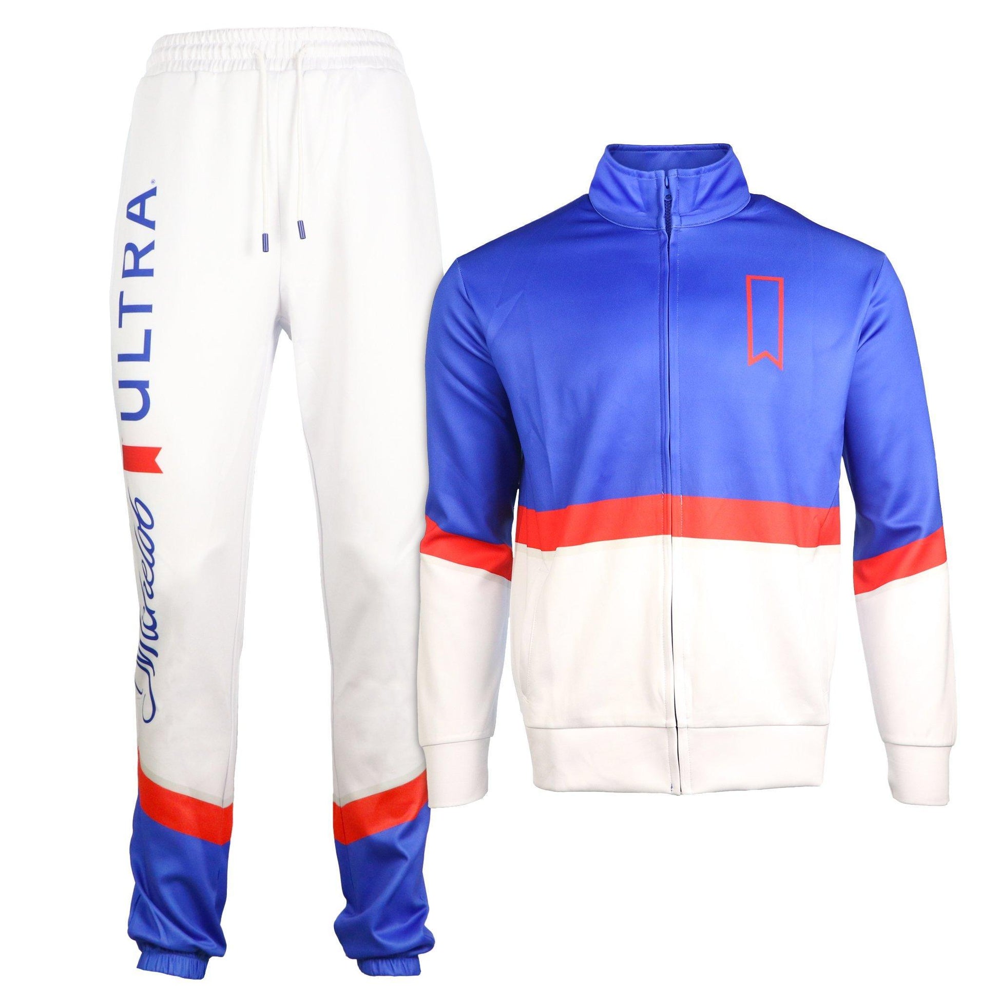 red white and blue michelob ultra tracksuit