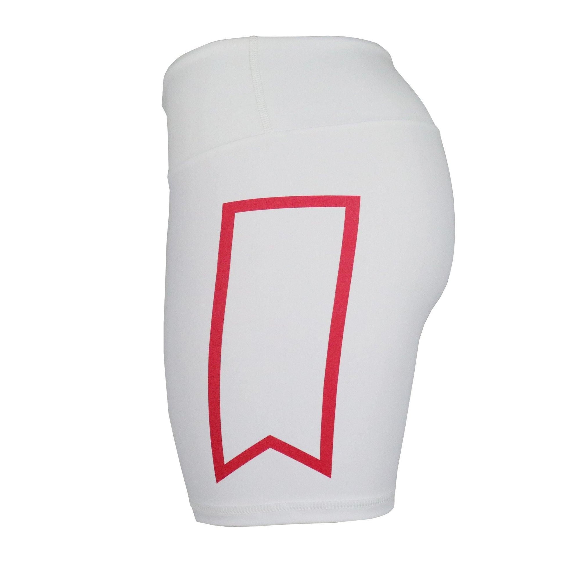 Michelob ULTRA Women's White Stretchy Shorts - Side Ribbon View