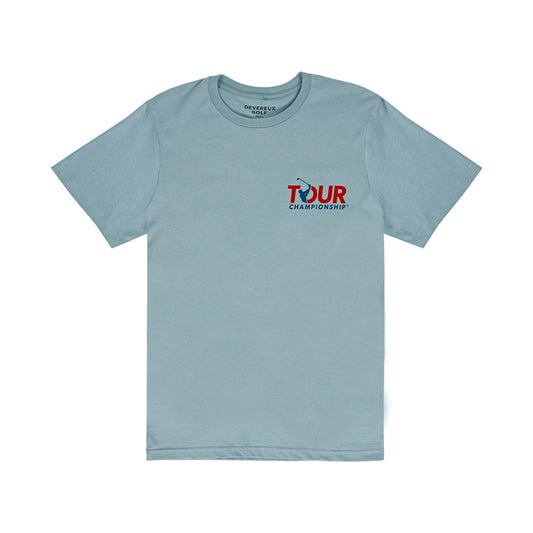 front of shirt with Tour logo on left chest ]