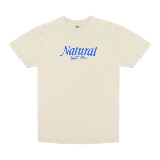 Front view of Natural Light Throwback T-Shirt