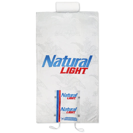 natural light can beach towel with pillow attached