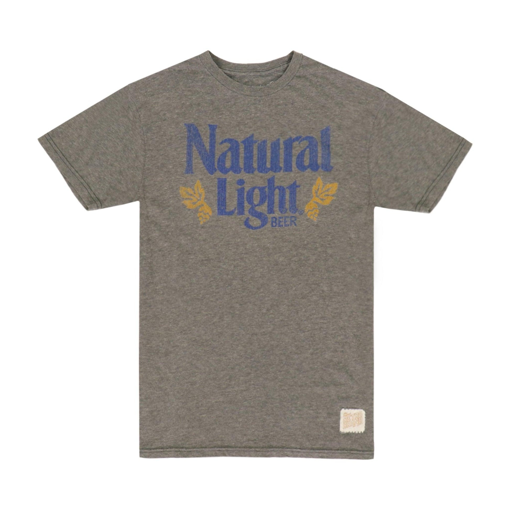 NATURAL LIGHT VINTAGE LOGO ON FRONT CENTER CHEST OF SHIRT