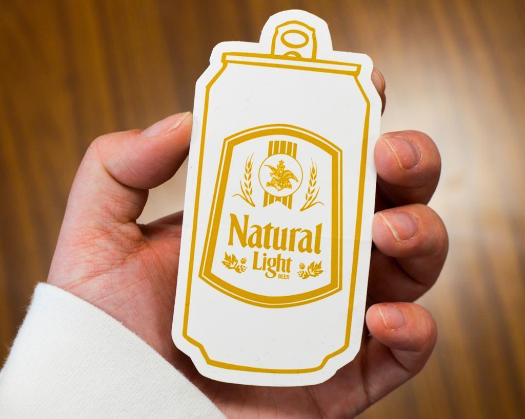 natural light natty vintage can sticker