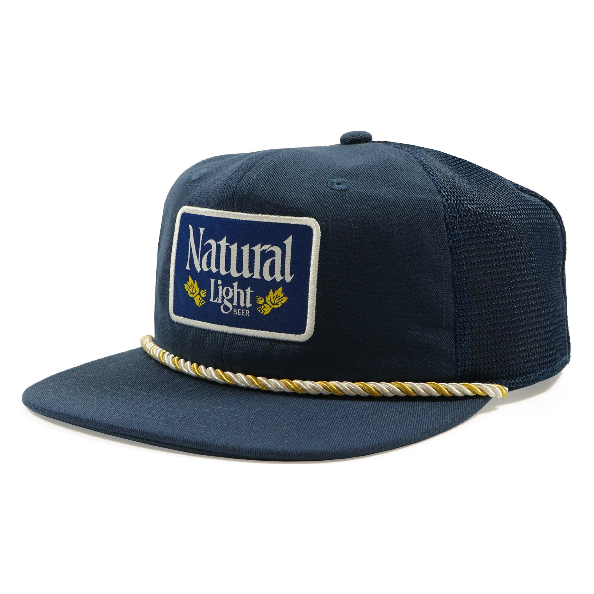Natural Light Vintage Navy Flat Bill Hat