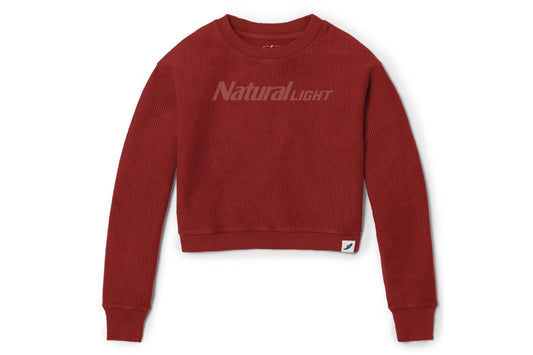 Natural Light Women's Red Crop Crew - Front View